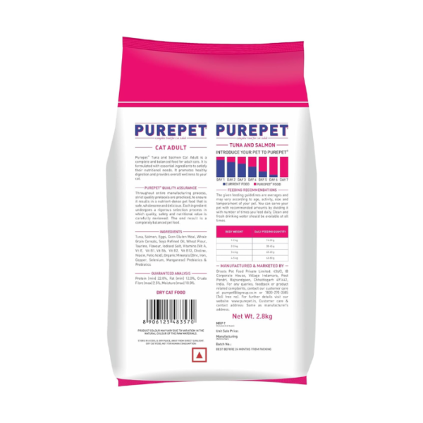 Purepet Adult Dry Cat Food Tuna & Salmon Flavour, 1 kg Pack - Image 2