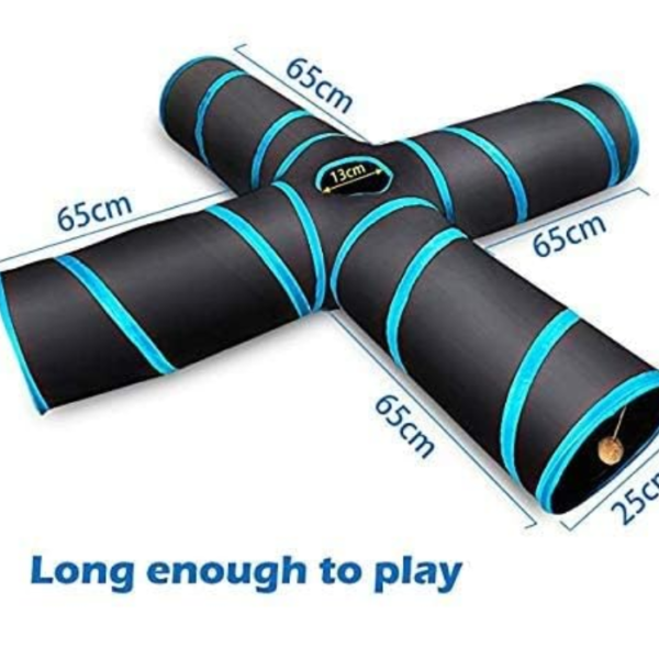 Cat Tunnel, Large indoor outdoor Collapsible Pet Toy Crinkle Tunnel Tube with Storage Bag for Cat, Dog, Puppy, Kitty, Kitten, Rabbit - Image 4