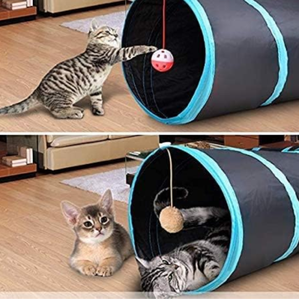 Cat Tunnel, Large indoor outdoor Collapsible Pet Toy Crinkle Tunnel Tube with Storage Bag for Cat, Dog, Puppy, Kitty, Kitten, Rabbit - Image 3